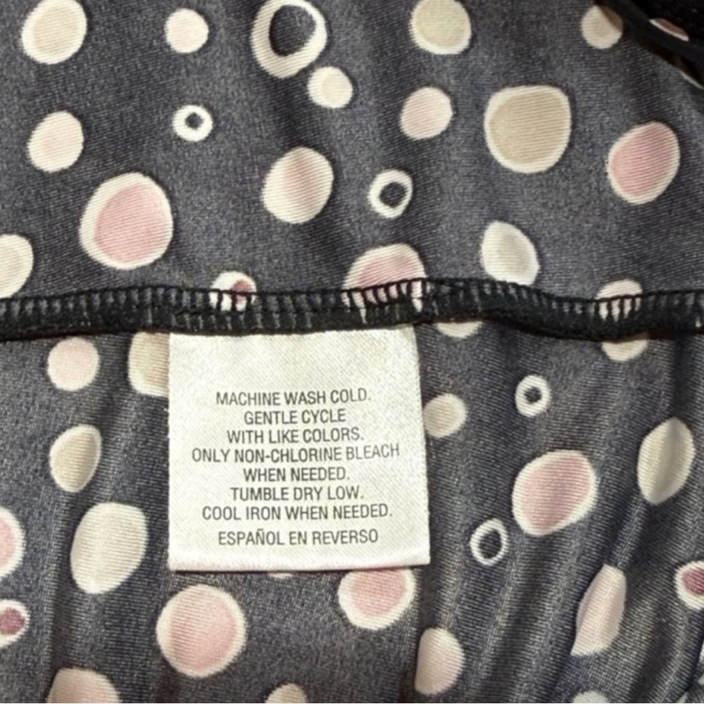 ALFANI Babydoll Black w/ Polka Dot Sleepwear Slip Dress Style Size Large - Picture 6 of 6